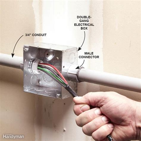 how to connect black pipe to an electrical gang box|emt gang box installation.